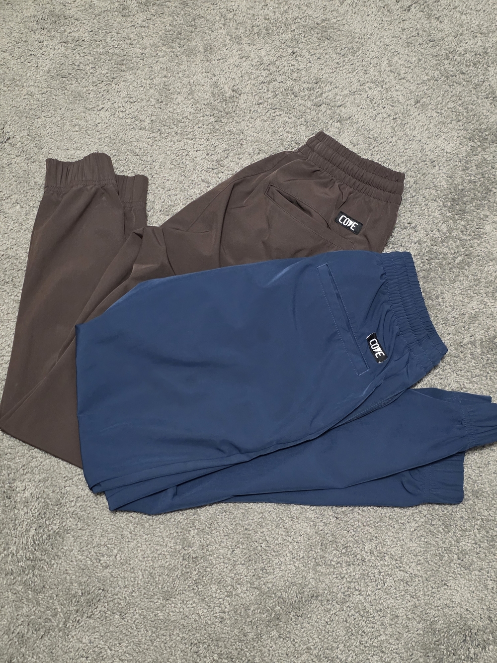 Cove Navy/Brown Jogger Pants with White Drawstring 2 Pair